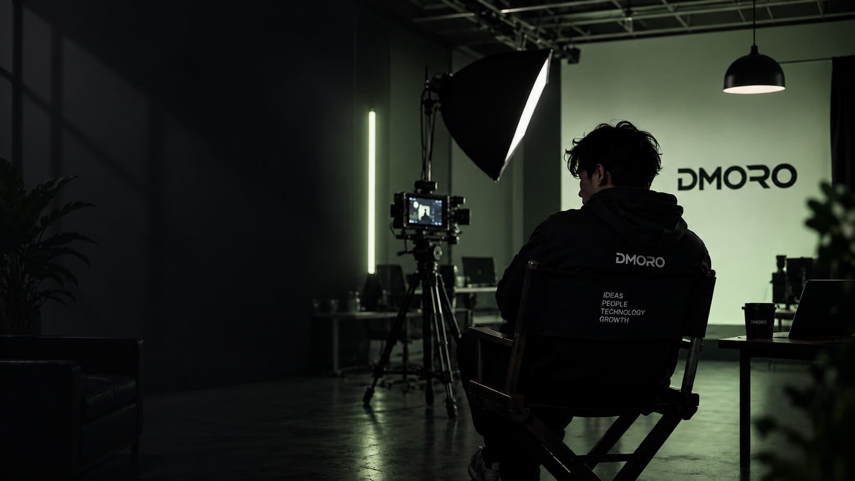 DMORO Media on set — creative direction in the studio