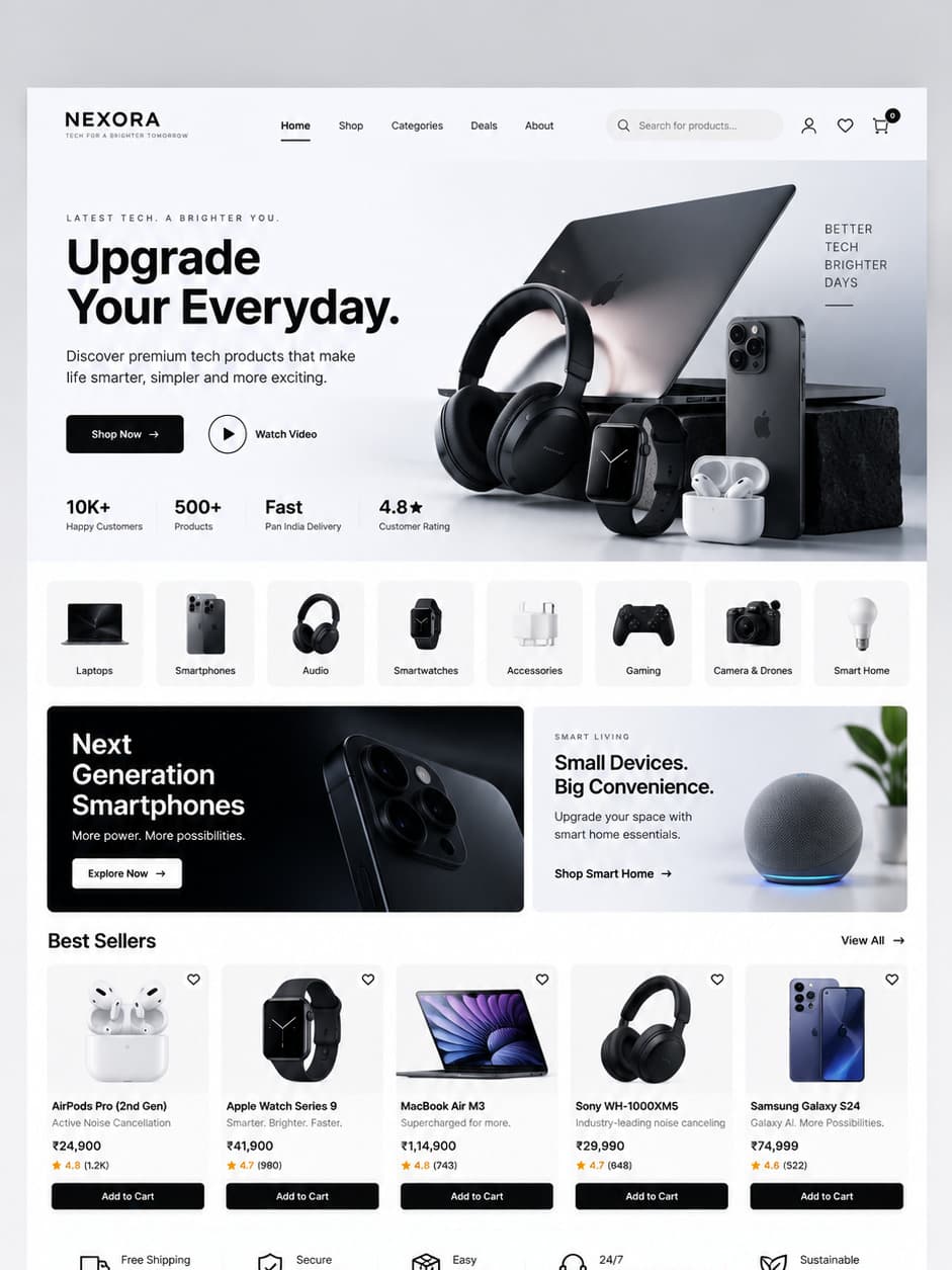 Tech brand website example